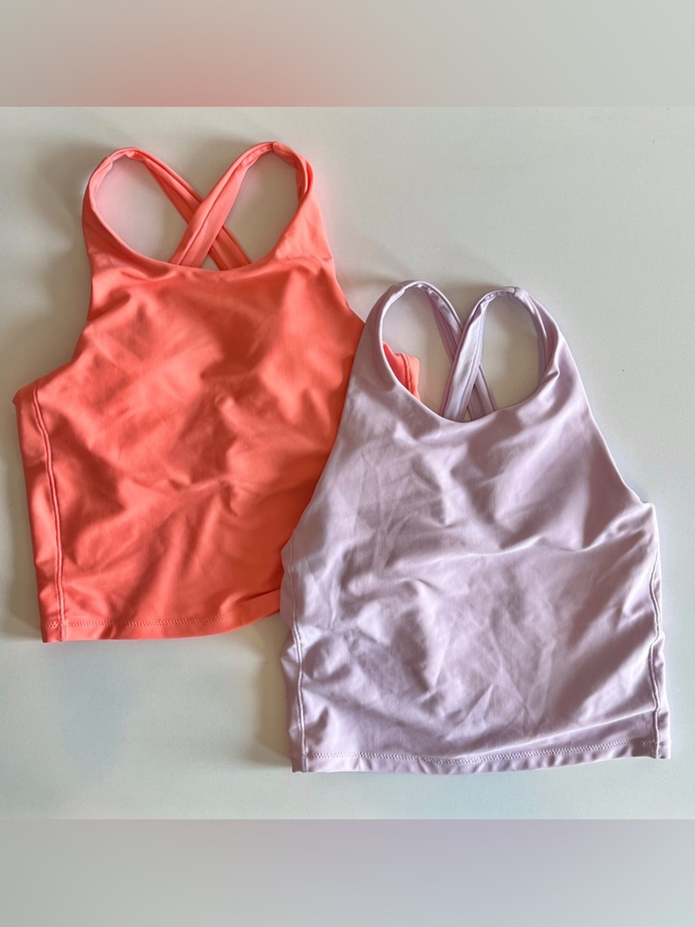 Athleta girl tankini swim tank top high neck crop XL 14 purple coral padded bra
